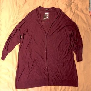 Torrid Purple boyfriend cardigan with pockets